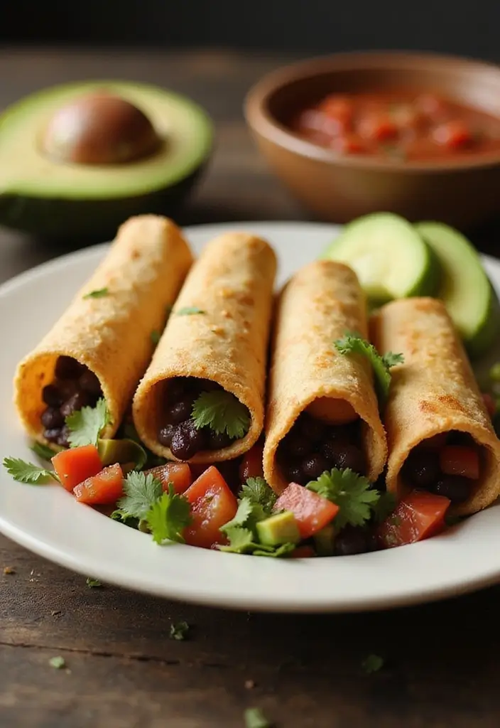 25 Air Fryer Mexican Recipes for Crispy Perfection - 9. Air Fryer Black Bean Taquitos