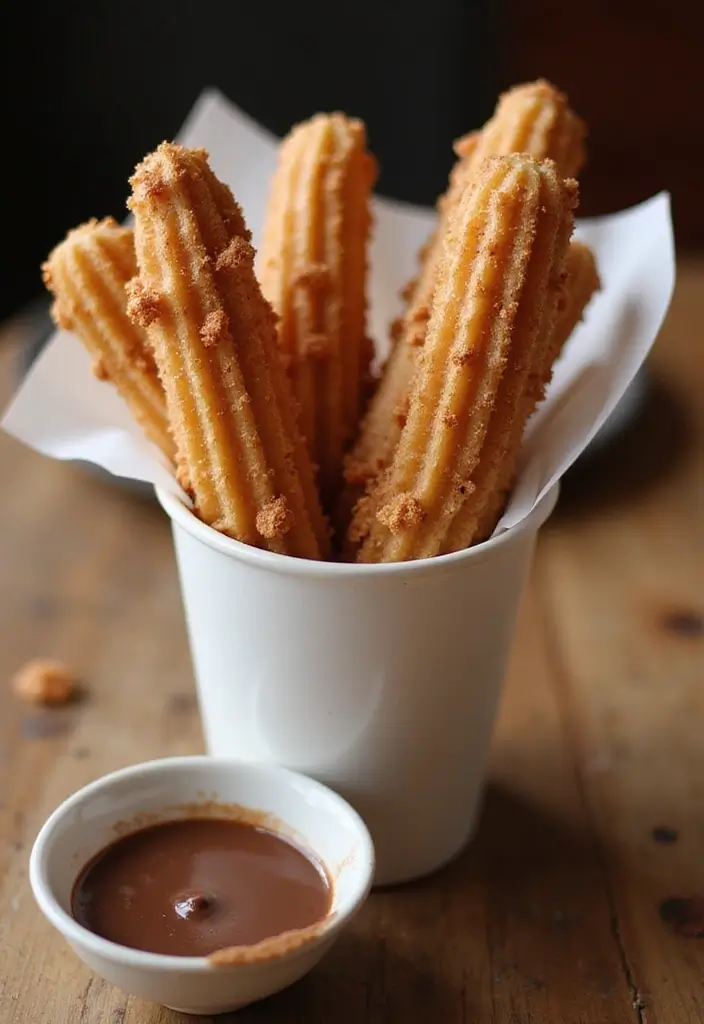 25 Easy Mexican Dessert Recipes You’ll Want to Make Again 4 25 Easy Mexican Dessert Recipes You’ll Want to Make Again - 2. Churros with Chocolate Sauce