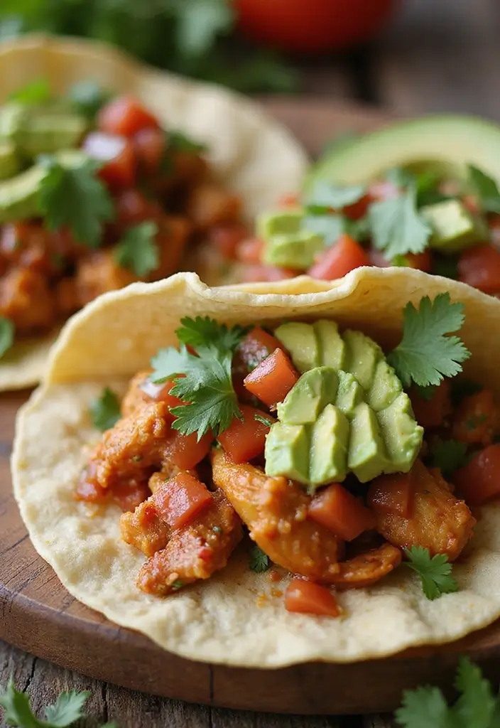 25 High-Protein Low-Carb Mexican Recipes for Clean Eating 1 25 High-Protein Low-Carb Mexican Recipes for Clean Eating - 1. Spicy Chicken Tacos with Avocado Cream
