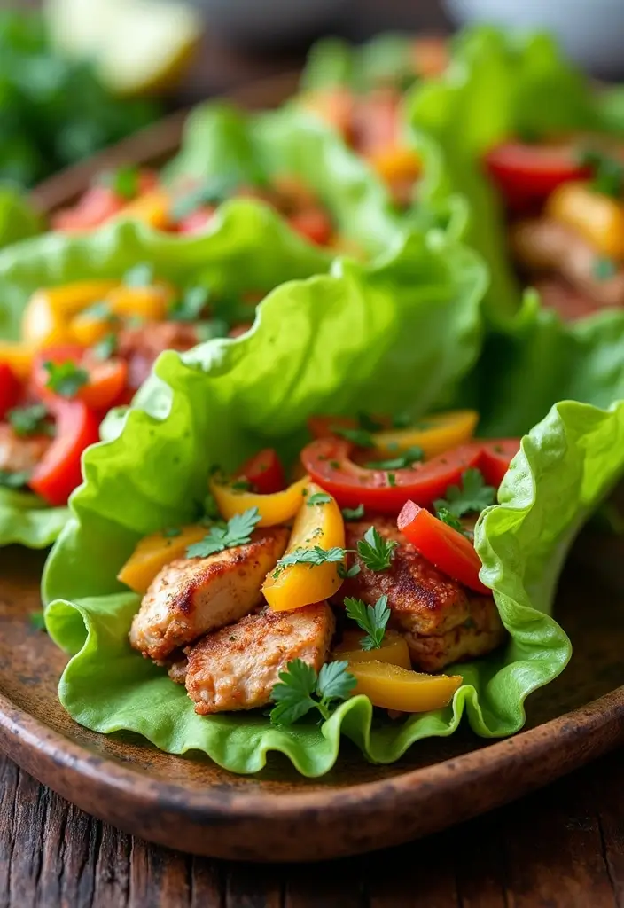 25 High-Protein Low-Carb Mexican Recipes for Clean Eating 53 25 High-Protein Low-Carb Mexican Recipes for Clean Eating - 11. Chicken Fajita Lettuce Wraps
