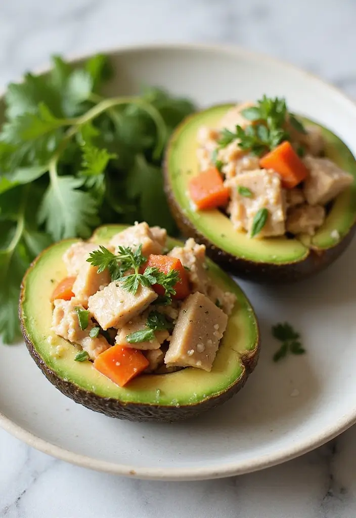 25 High-Protein Low-Carb Mexican Recipes for Clean Eating 75 25 High-Protein Low-Carb Mexican Recipes for Clean Eating - 15. Stuffed Avocados with Tuna Salad