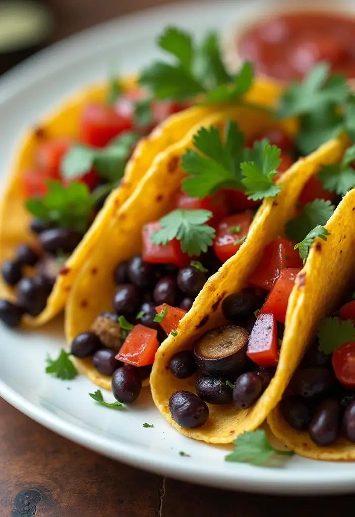 25 High-Protein Low-Carb Mexican Recipes for Clean Eating 89 25 High-Protein Low-Carb Mexican Recipes for Clean Eating - 17. Eggplant Tacos with Black Beans