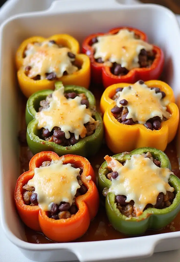 25 High-Protein Low-Carb Mexican Recipes for Clean Eating 41 25 High-Protein Low-Carb Mexican Recipes for Clean Eating - 9. Black Bean Stuffed Peppers