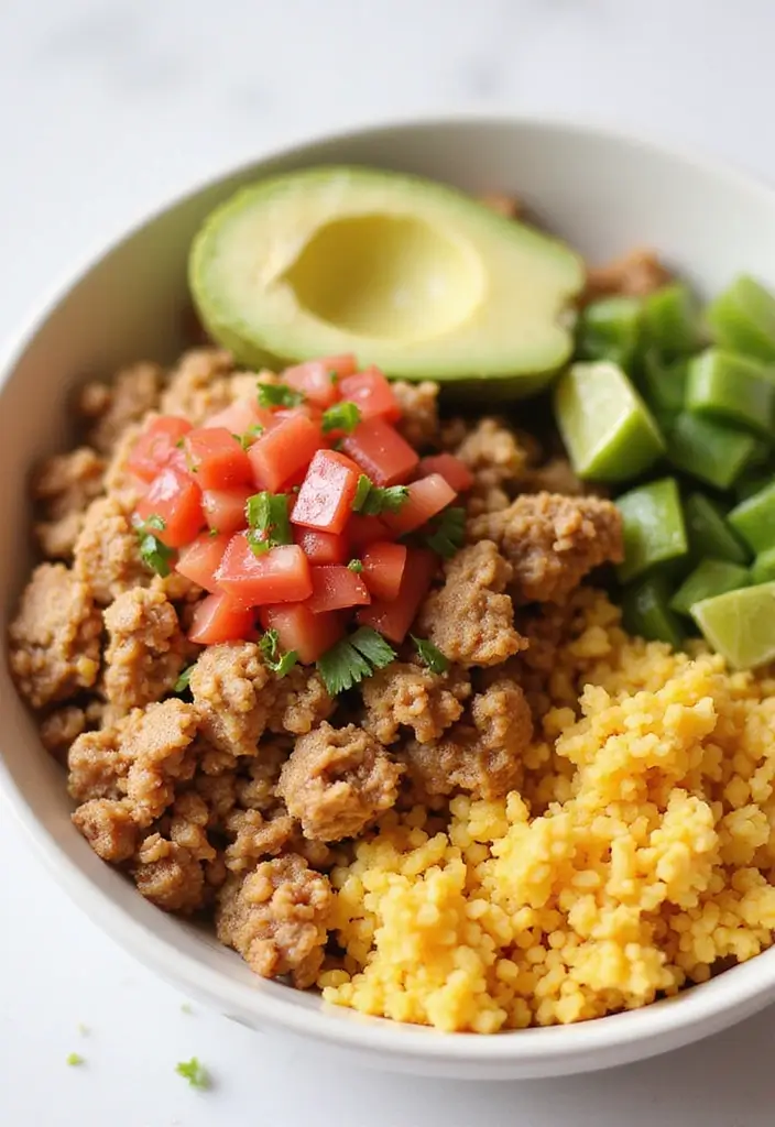25 High-Protein Mexican Recipes for Muscle and Energy 77 25 High-Protein Mexican Recipes for Muscle and Energy - 17. Cauliflower Rice Burrito Bowl