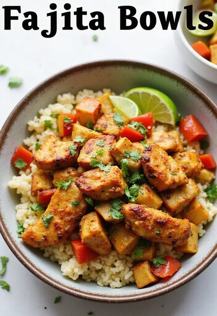 25 Mexican Cauliflower Rice Recipes for Low-Carb Meals 98 25 Mexican Cauliflower Rice Recipes for Low-Carb Meals - 18. Cauliflower Rice Fajita Bowl