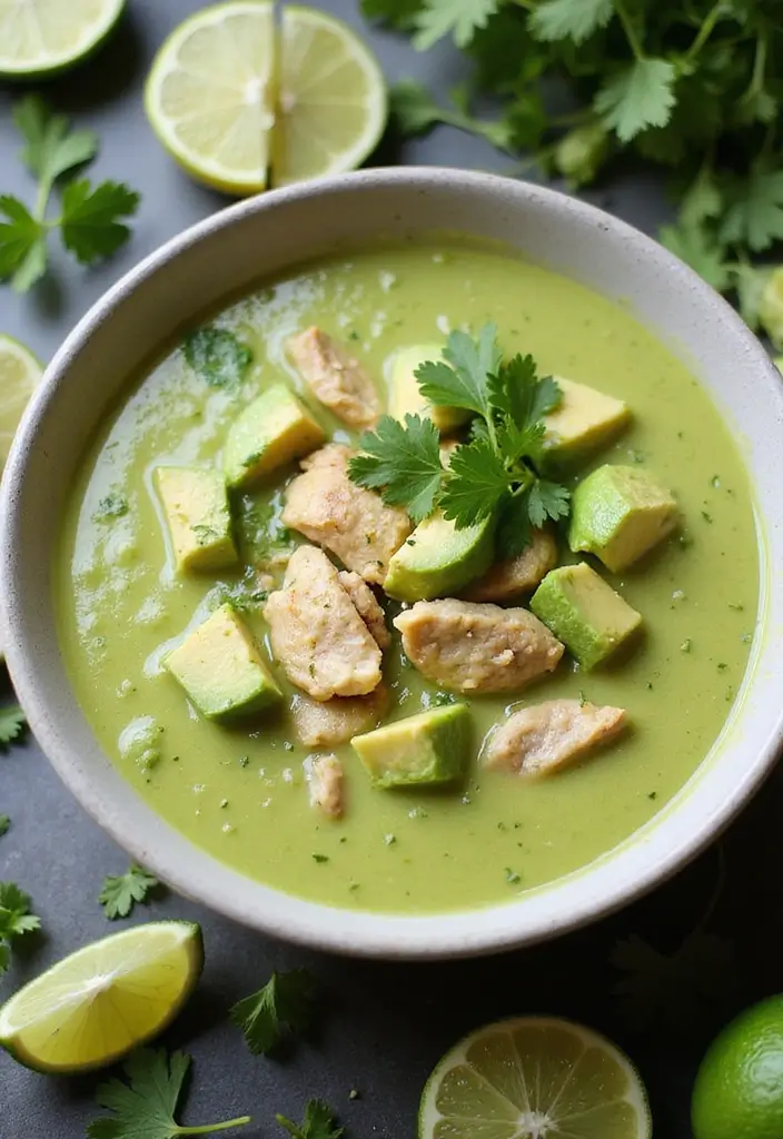 25 Mexican Chicken Soup Recipes to Warm You Up 18 25 Mexican Chicken Soup Recipes to Warm You Up - 4. Avocado and Lime Chicken Soup