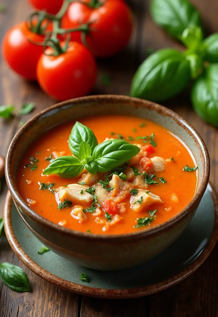 25 Mexican Chicken Soup Recipes to Warm You Up 23 25 Mexican Chicken Soup Recipes to Warm You Up - 5. Tomato Basil Chicken Soup