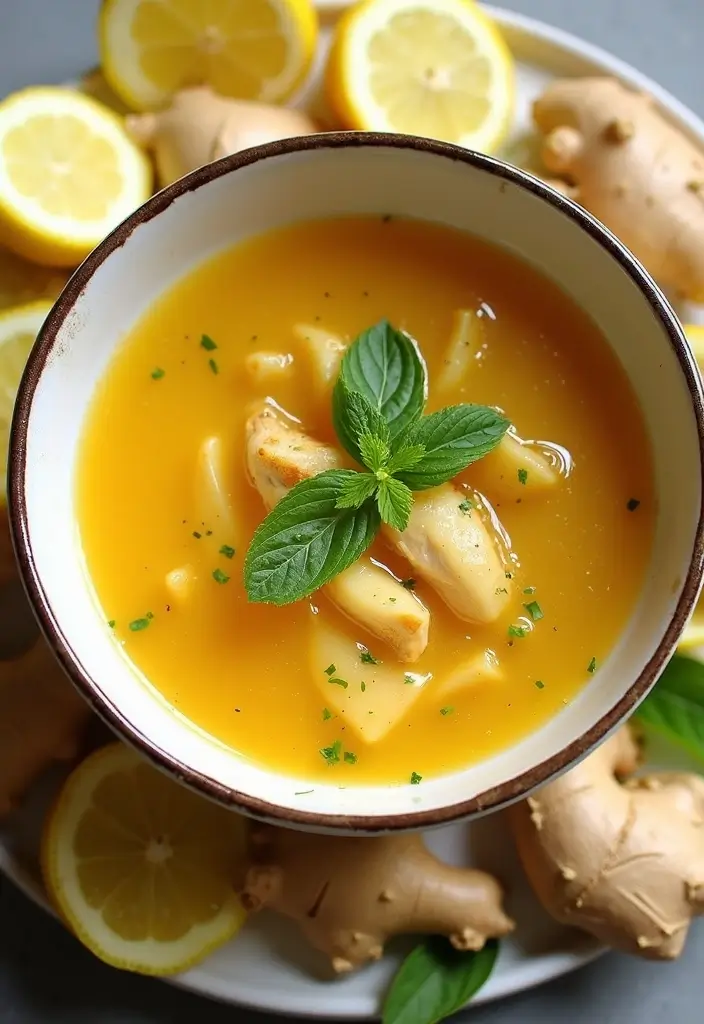 25 Mexican Chicken Soup Recipes to Warm You Up 45 25 Mexican Chicken Soup Recipes to Warm You Up - 9. Lemon Ginger Chicken Soup