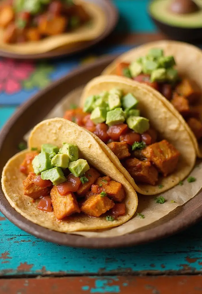 25 Mexican Chicken and Potato Recipes Full of Flavor - 2. Spicy Chicken and Potato Tacos