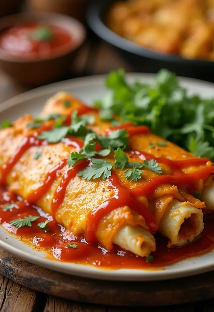 25 Mexican Chicken and Potato Recipes Full of Flavor - 3. Chicken & Potato Enchiladas