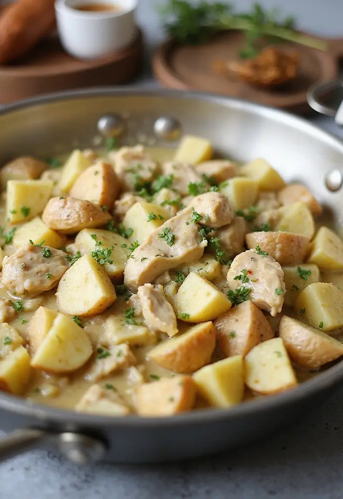25 Mexican Chicken and Potato Recipes Full of Flavor - 5. Creamy Chicken and Potato Skillet