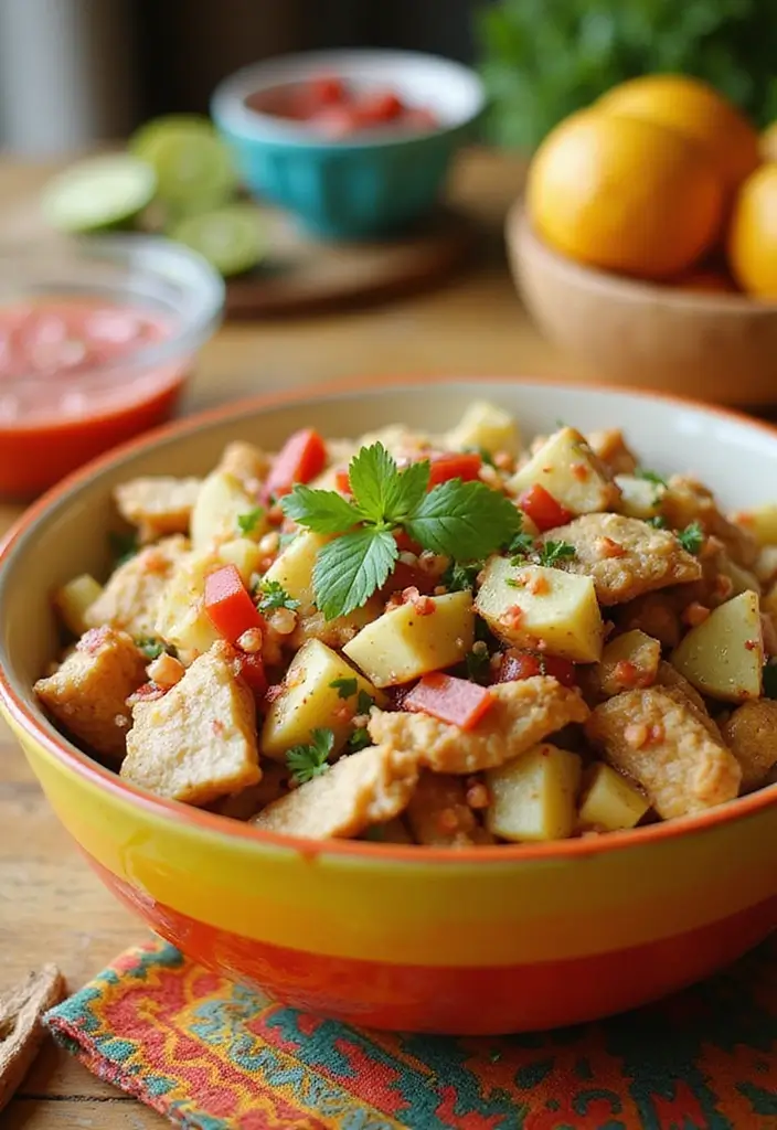 25 Mexican Chicken and Potato Recipes Full of Flavor - 8. Fiesta Chicken & Potato Salad