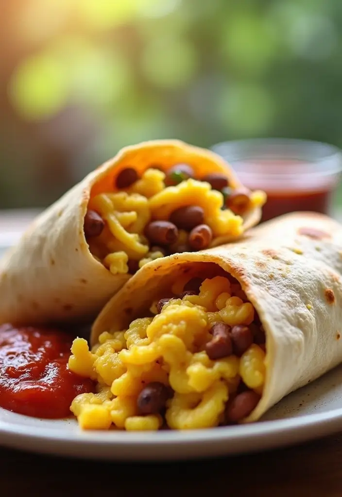 25 Mexican Pinto Bean Recipes for Everyday Cooking - 22. Pinto Bean and Egg Breakfast Burrito