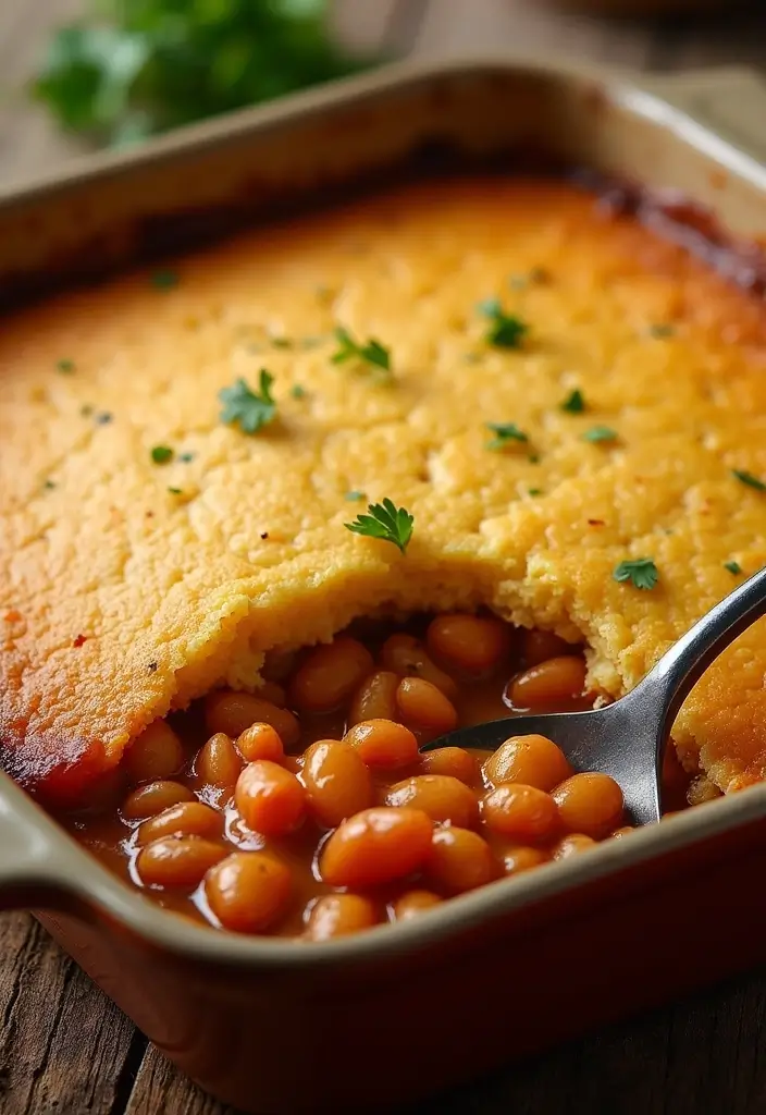 25 Mexican Pinto Bean Recipes for Everyday Cooking - 24. Pinto Bean Casserole with Cornbread Topping