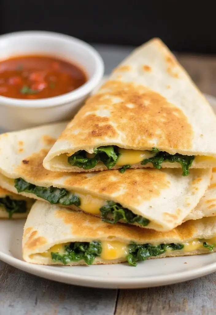 25 Mexican Recipes for a Crowd That Everyone Will Love 65 25 Mexican Recipes for a Crowd That Everyone Will Love - 13. Quesadillas with Cheese and Spinach