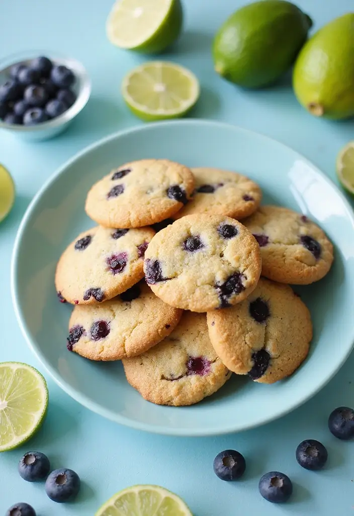 25 Traditional Mexican Wedding Cookie Recipes You’ll Love - 14. Blueberry Lime Mexican Wedding Cookies