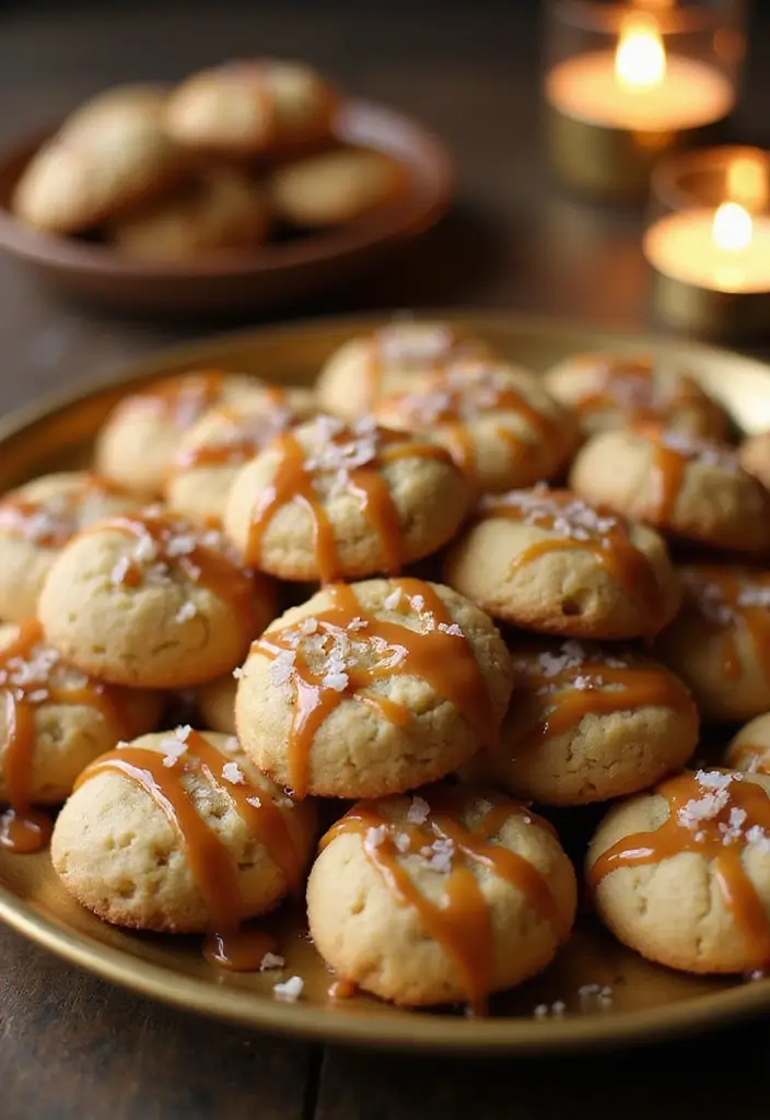 25 Traditional Mexican Wedding Cookie Recipes You’ll Love - 20. Caramel Sea Salt Mexican Wedding Cookies