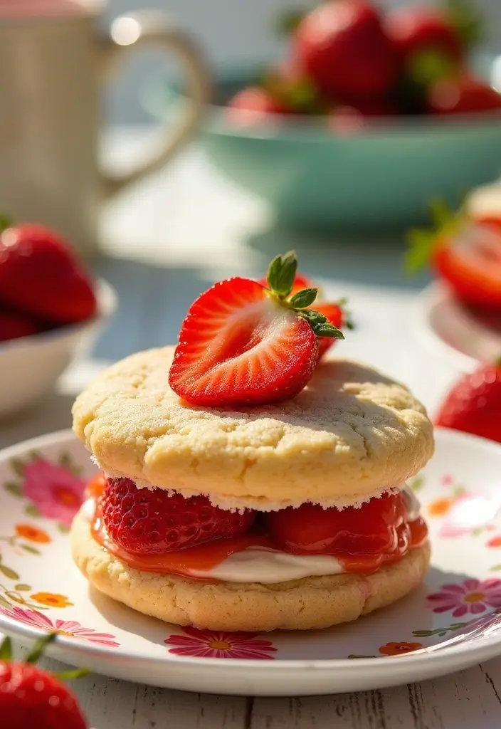 25 Traditional Mexican Wedding Cookie Recipes You’ll Love - 22. Strawberry Shortcake Mexican Wedding Cookies