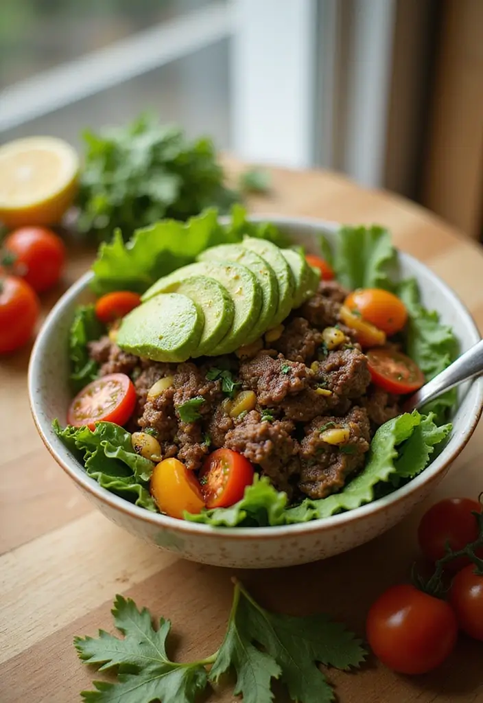 26 Healthy Ground Beef Mexican Recipes for Busy Nights - 17. Beef and Avocado Salad
