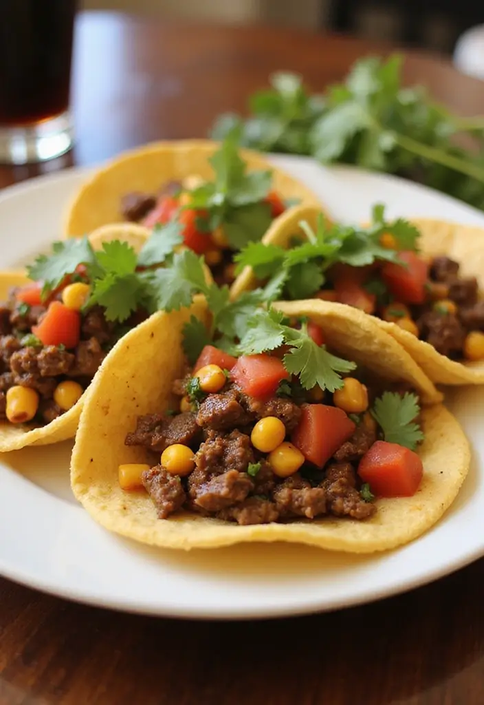 26 Healthy Ground Beef Mexican Recipes for Busy Nights - 19. Beef and Corn Salsa Tacos