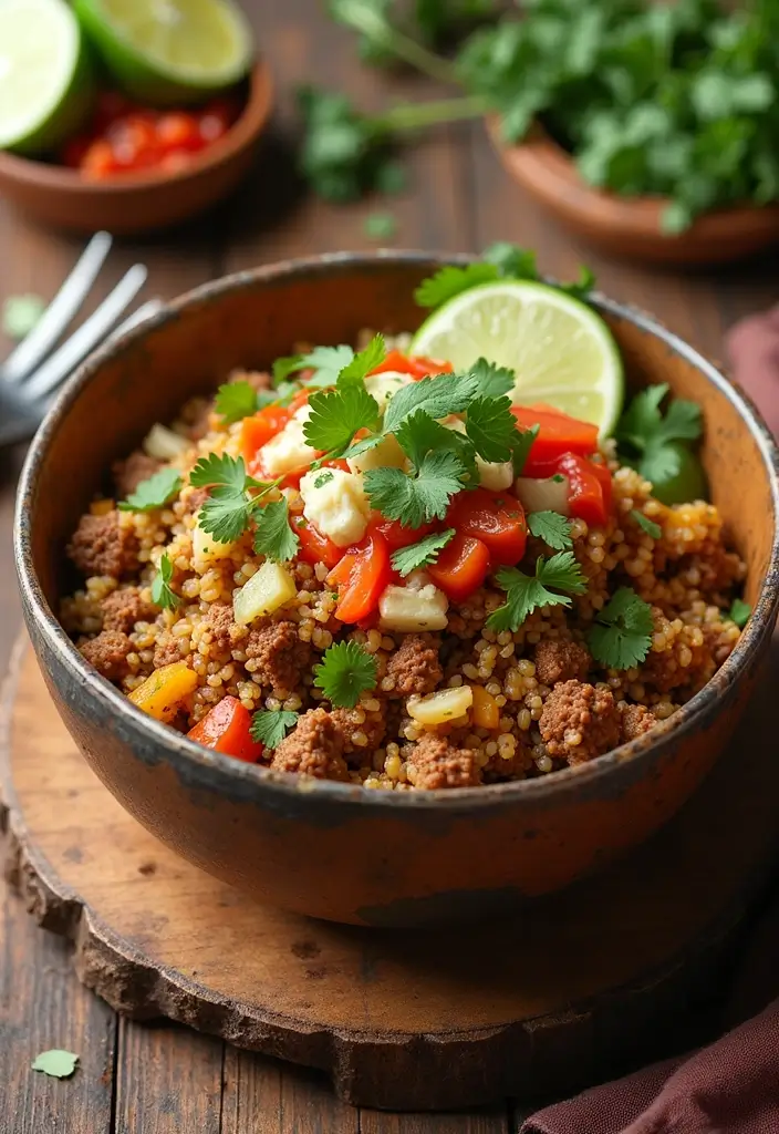 26 Healthy Ground Beef Mexican Recipes for Busy Nights - 2. One-Pot Mexican Quinoa and Beef