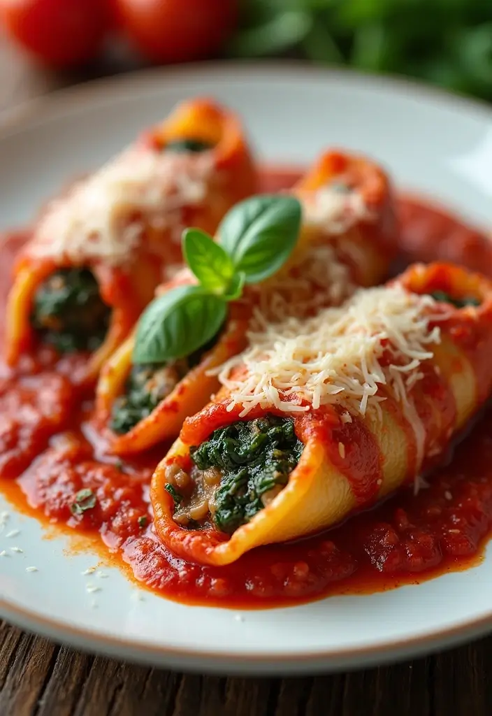 26 Healthy Ground Beef Mexican Recipes for Busy Nights - 21. Beef and Spinach Stuffed Shells