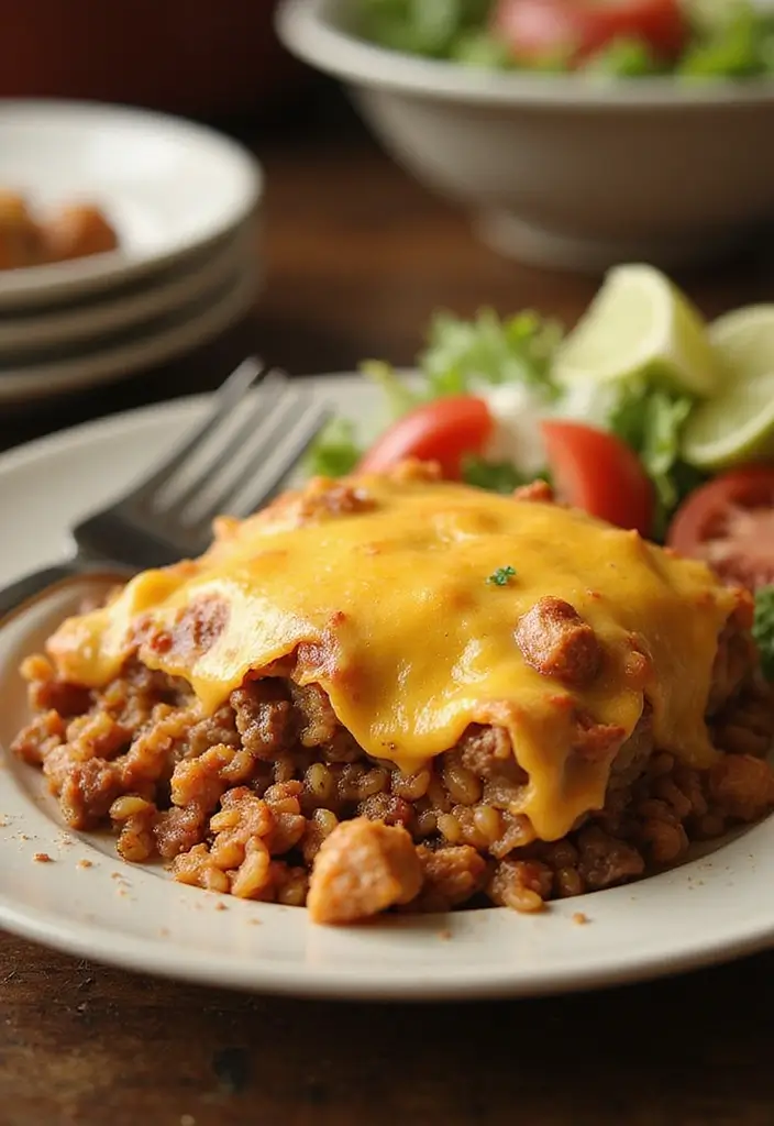 26 Healthy Ground Beef Mexican Recipes for Busy Nights - 6. Mexican Beef and Rice Casserole
