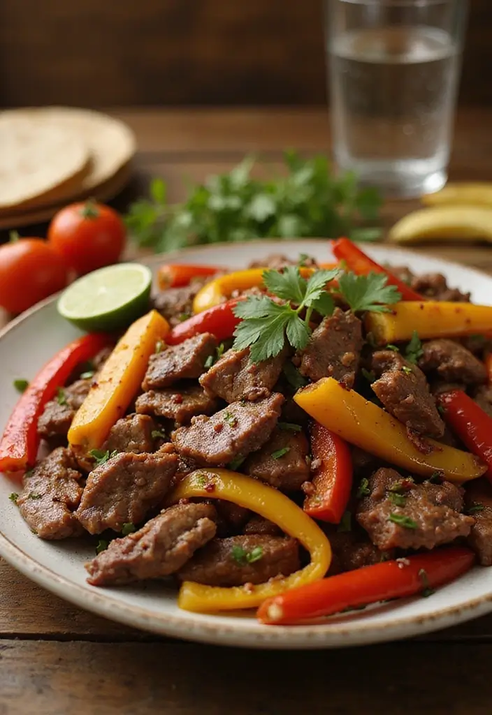 26 Healthy Ground Beef Mexican Recipes for Busy Nights - 7. Healthy Beef Fajitas