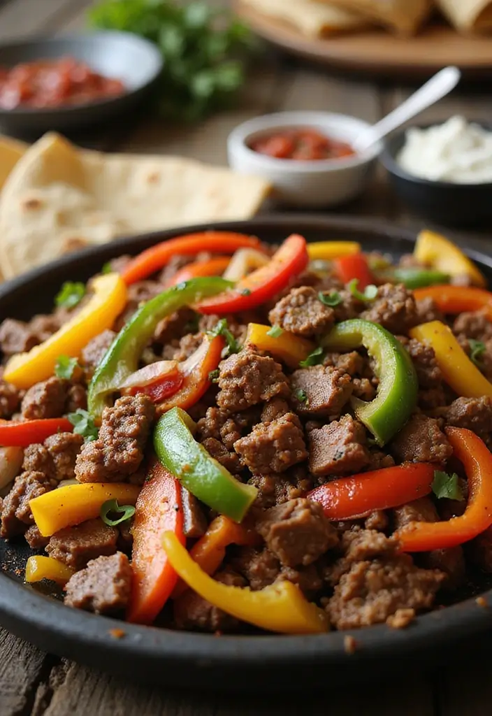 27 Easy Mexican Ground Beef Recipes for Weeknight Meals 54 27 Easy Mexican Ground Beef Recipes for Weeknight Meals - 10. Beef Fajitas