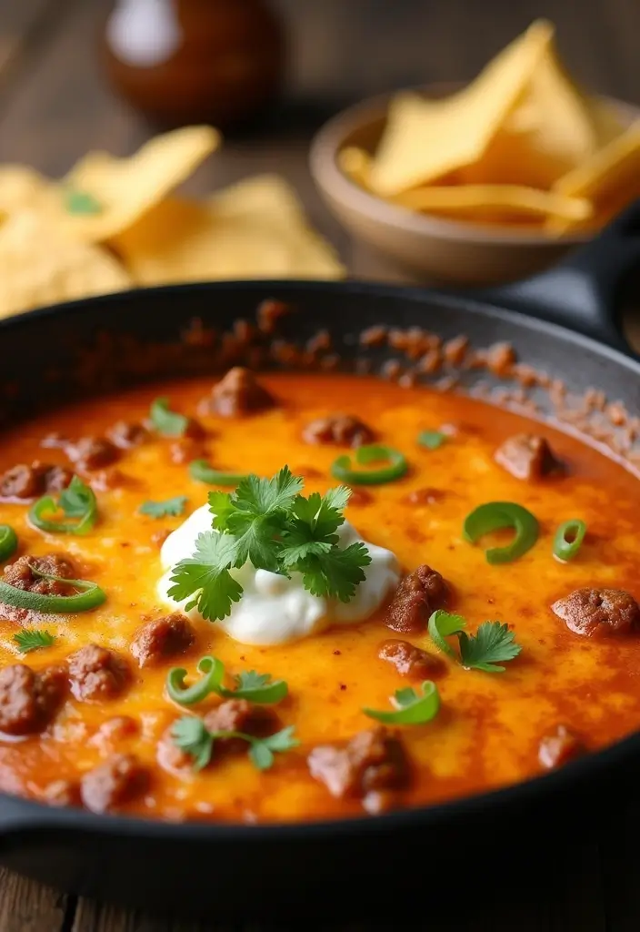 27 Easy Mexican Ground Beef Recipes for Weeknight Meals 90 27 Easy Mexican Ground Beef Recipes for Weeknight Meals - 16. Beef Chorizo Queso Dip