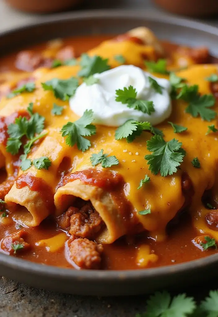 27 Easy Mexican Ground Beef Recipes for Weeknight Meals 4 27 Easy Mexican Ground Beef Recipes for Weeknight Meals - 2. Easy Beef Enchiladas