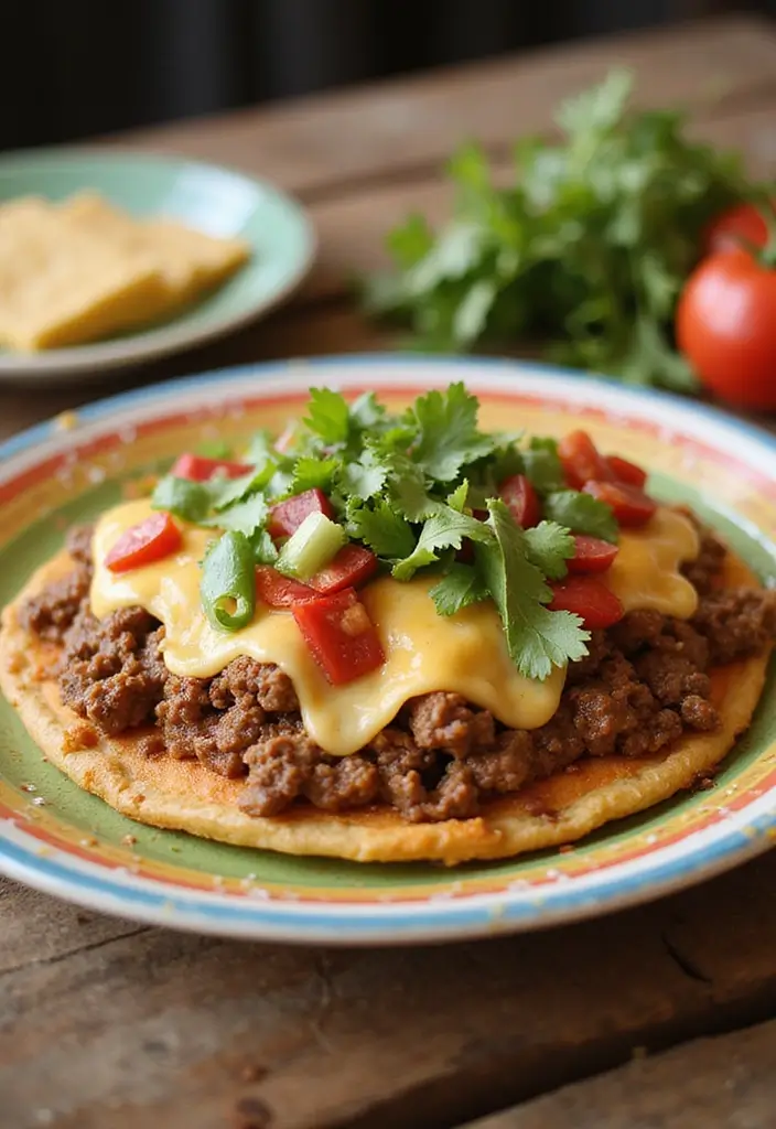 27 Easy Mexican Ground Beef Recipes for Weeknight Meals 132 27 Easy Mexican Ground Beef Recipes for Weeknight Meals - 22. Ground Beef Tostada Pizza