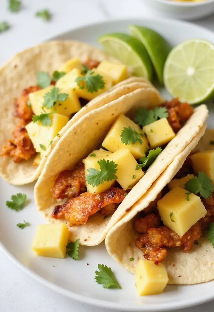 27 Healthy Mexican Chicken Recipes for the Week - 10. Pineapple Chicken Tacos