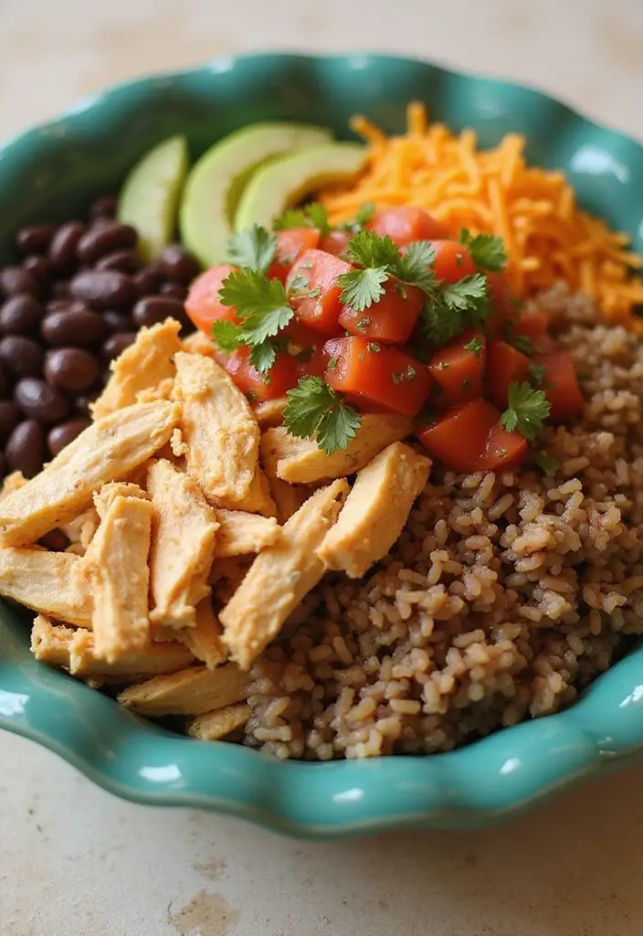 27 Healthy Mexican Chicken Recipes for the Week - 11. Chicken & Black Bean Burrito Bowls