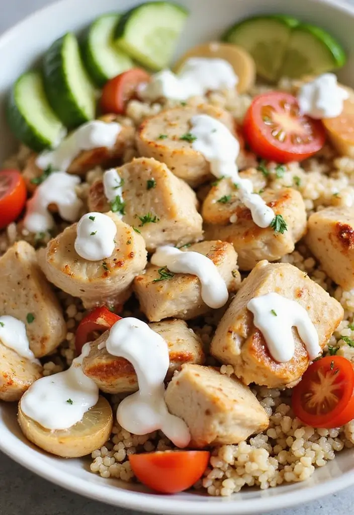 27 Healthy Mexican Chicken Recipes for the Week - 15. Mediterranean Chicken Bowl