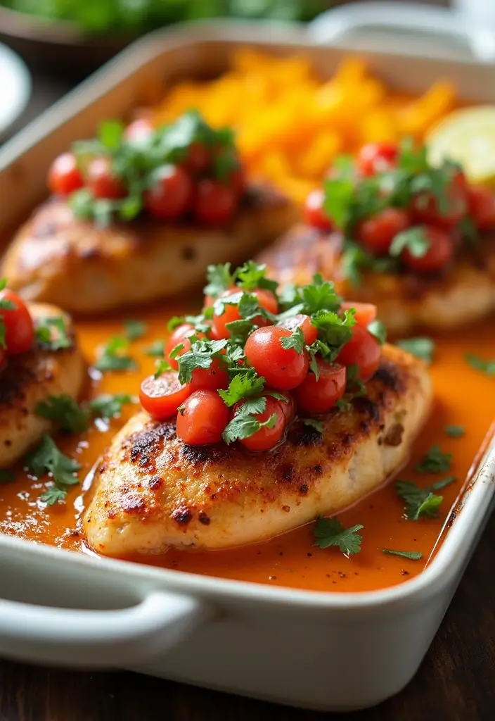 27 Healthy Mexican Chicken Recipes for the Week - 16. Baked Chicken with Salsa
