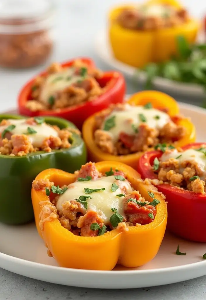 27 Healthy Mexican Chicken Recipes for the Week - 20. Chicken and Veggie Stuffed Peppers