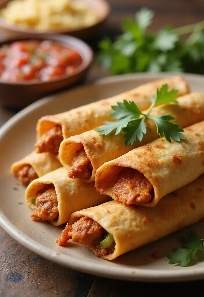 27 Healthy Mexican Chicken Recipes for the Week - 24. Chicken Taquitos