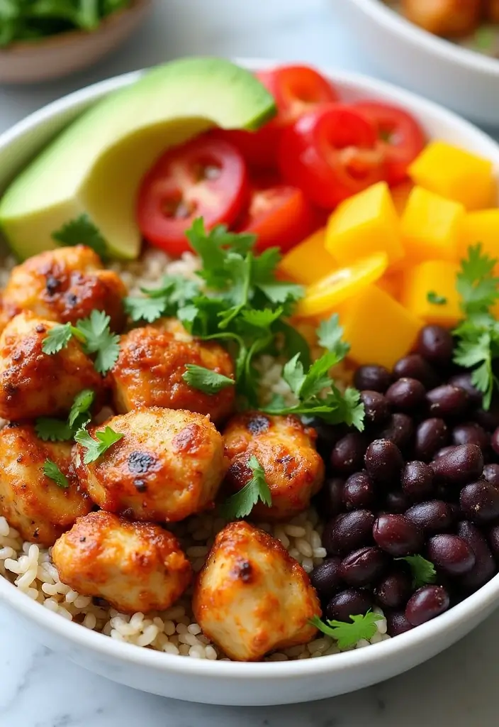 27 Healthy Mexican Chicken Recipes for the Week - 27. Chipotle Chicken Bowls