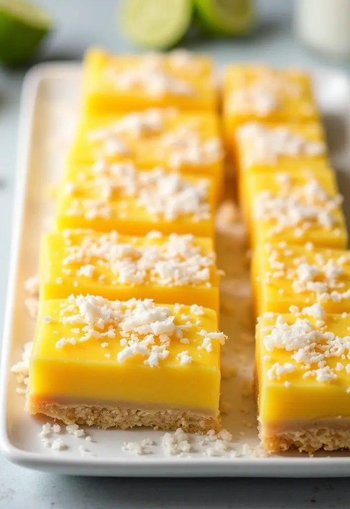 28 Mexican Party Recipes That Always Impress 157 28 Mexican Party Recipes That Always Impress - 27. Coconut Lime Bars