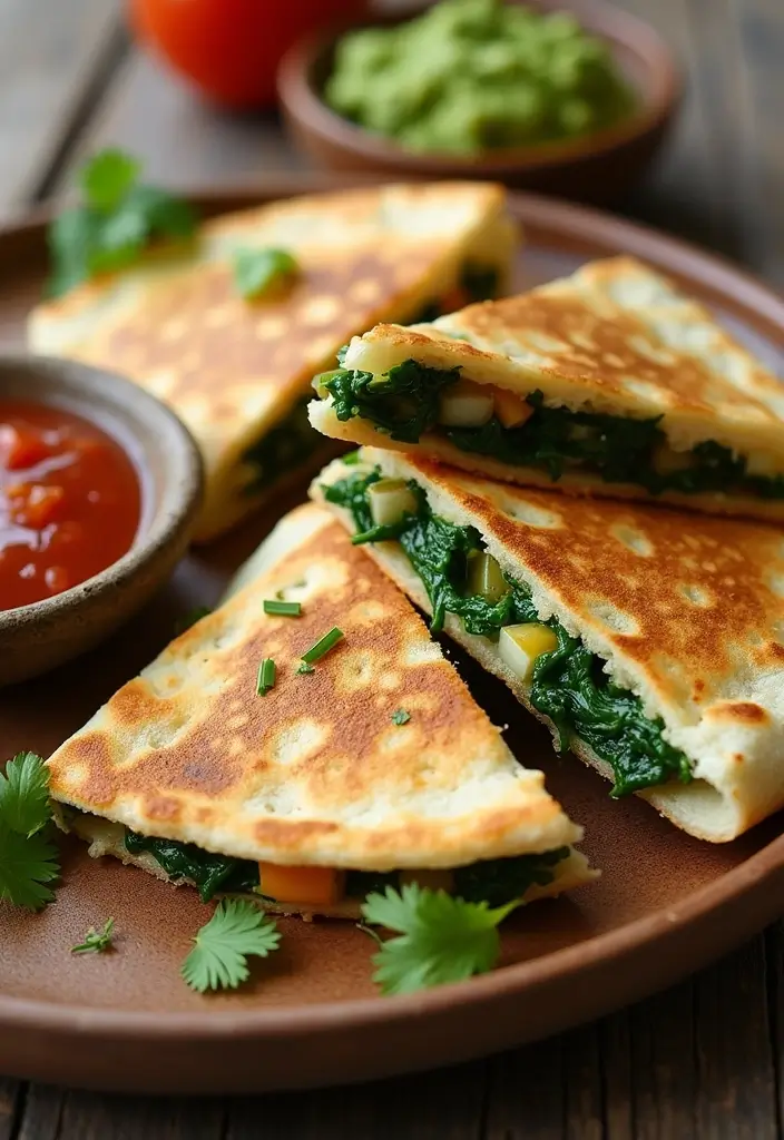 28 Mexican Poblano Pepper Recipes to Spice Up Dinner 27 28 Mexican Poblano Pepper Recipes to Spice Up Dinner - 5. Poblano Pepper and Spinach Quesadilla