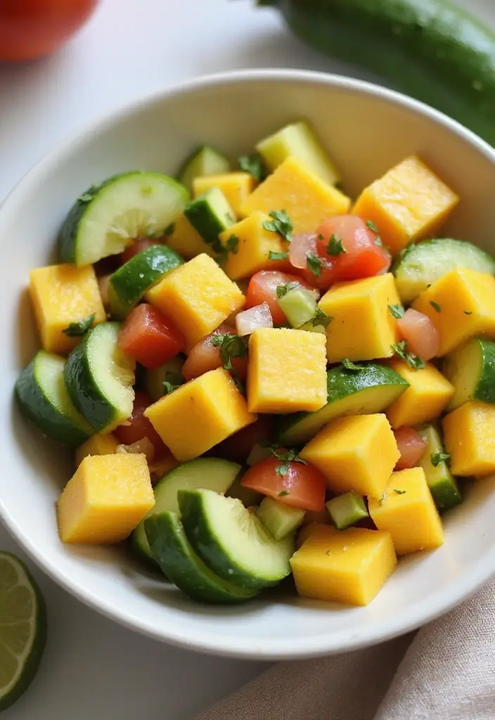 29 Easy Mexican Appetizer Recipes for Your Next Party 54 29 Easy Mexican Appetizer Recipes for Your Next Party - 10. Cucumber and Mango Salsa