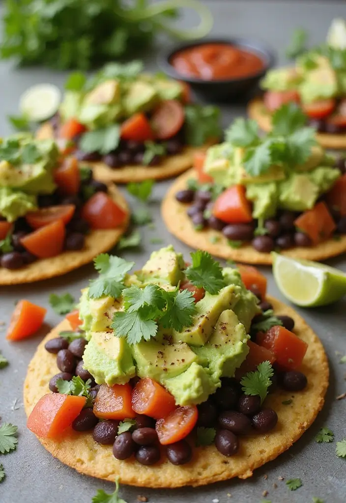 29 Easy Mexican Appetizer Recipes for Your Next Party 42 29 Easy Mexican Appetizer Recipes for Your Next Party - 8. Avocado and Black Bean Tostadas