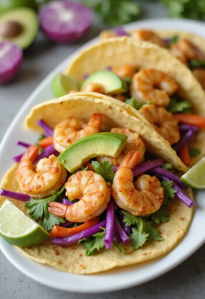 29 Low-Carb Mexican Recipes for Healthy Eating 54 29 Low-Carb Mexican Recipes for Healthy Eating - 12. Shrimp Tacos with Cabbage Slaw