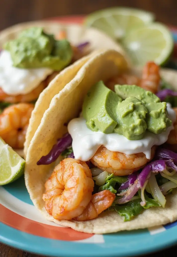 30 Copycat Restaurant Mexican Recipes You Can Make at Home - 6. Shrimp Tacos with Avocado Crema
