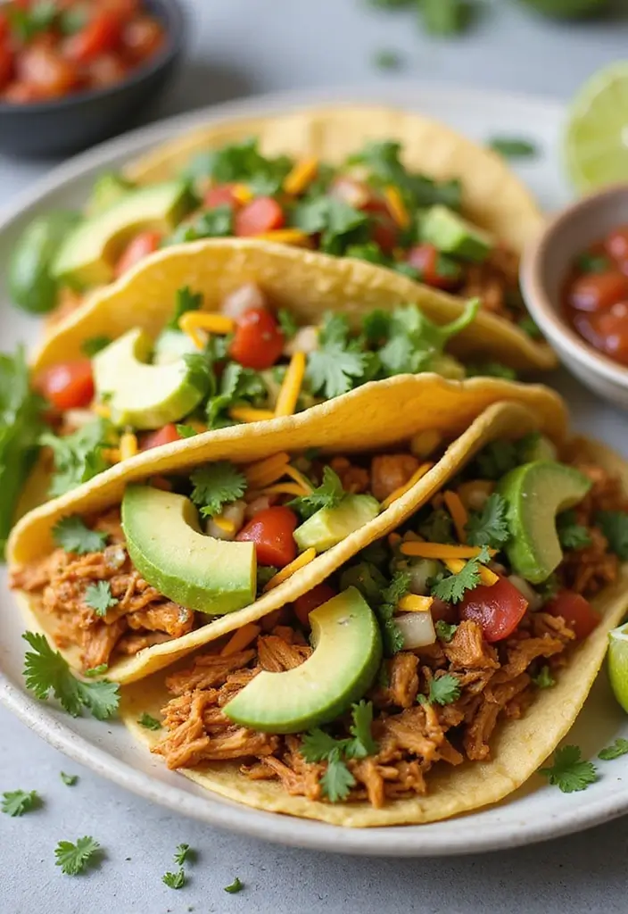 30 Easy Crockpot Mexican Recipes You’ll Want on Repeat 1 30 Easy Crockpot Mexican Recipes You’ll Want on Repeat - 1. Slow Cooker Chicken Tacos