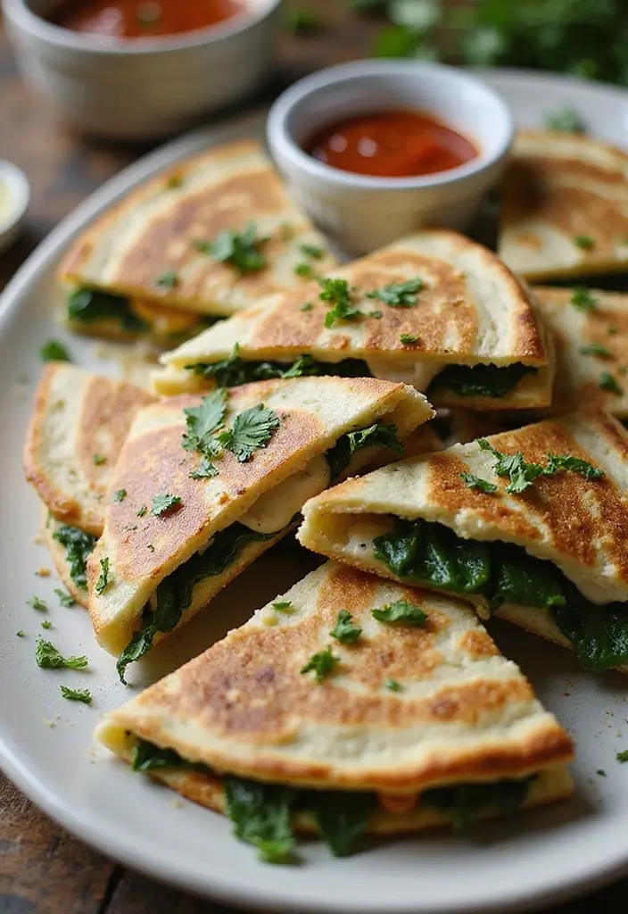 30 Healthy Mexican Dinner Recipes That Taste Amazing - 18. Spinach and Feta Quesadillas