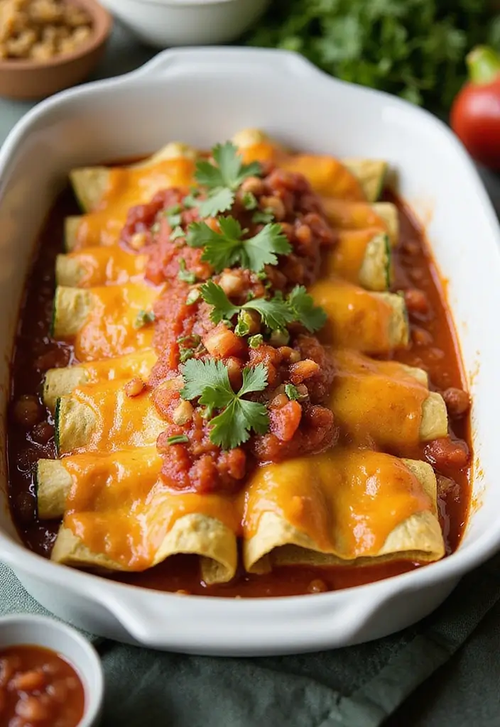 30 Healthy Mexican Dinner Recipes That Taste Amazing - 3. Zucchini Enchiladas