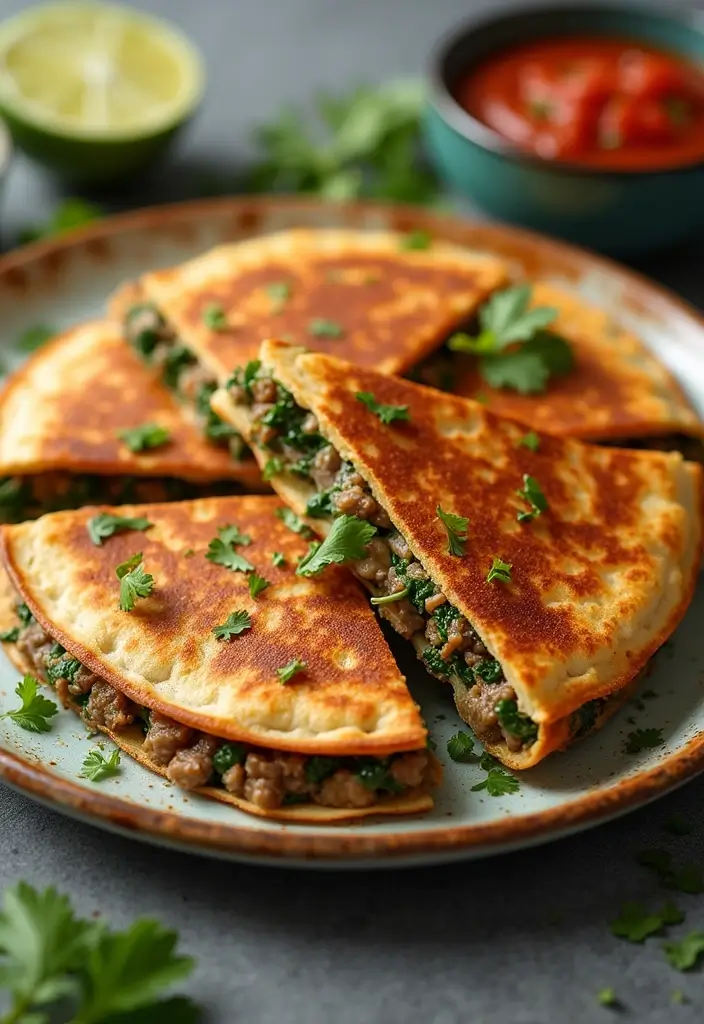 30 Mexican Beef Recipes for Every Occasion 144 30 Mexican Beef Recipes for Every Occasion - 26. Beef and Spinach Quesadillas