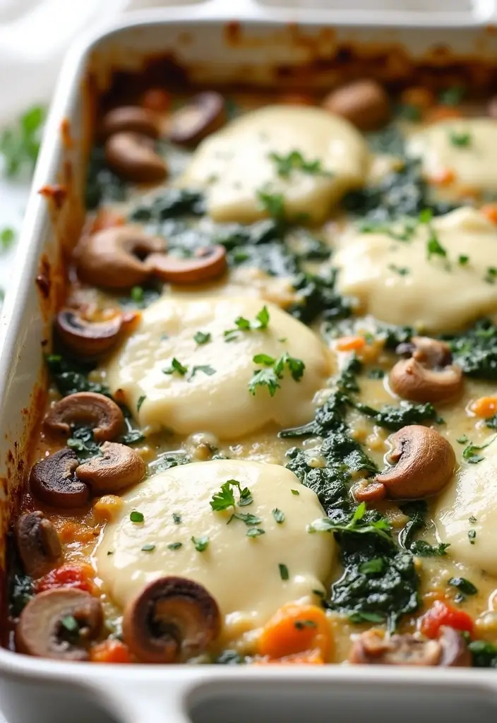 30+ Mexican Casserole Recipes Full of Flavor and Comfort 18 30+ Mexican Casserole Recipes Full of Flavor and Comfort - 4. Creamy Spinach and Mushroom Casserole